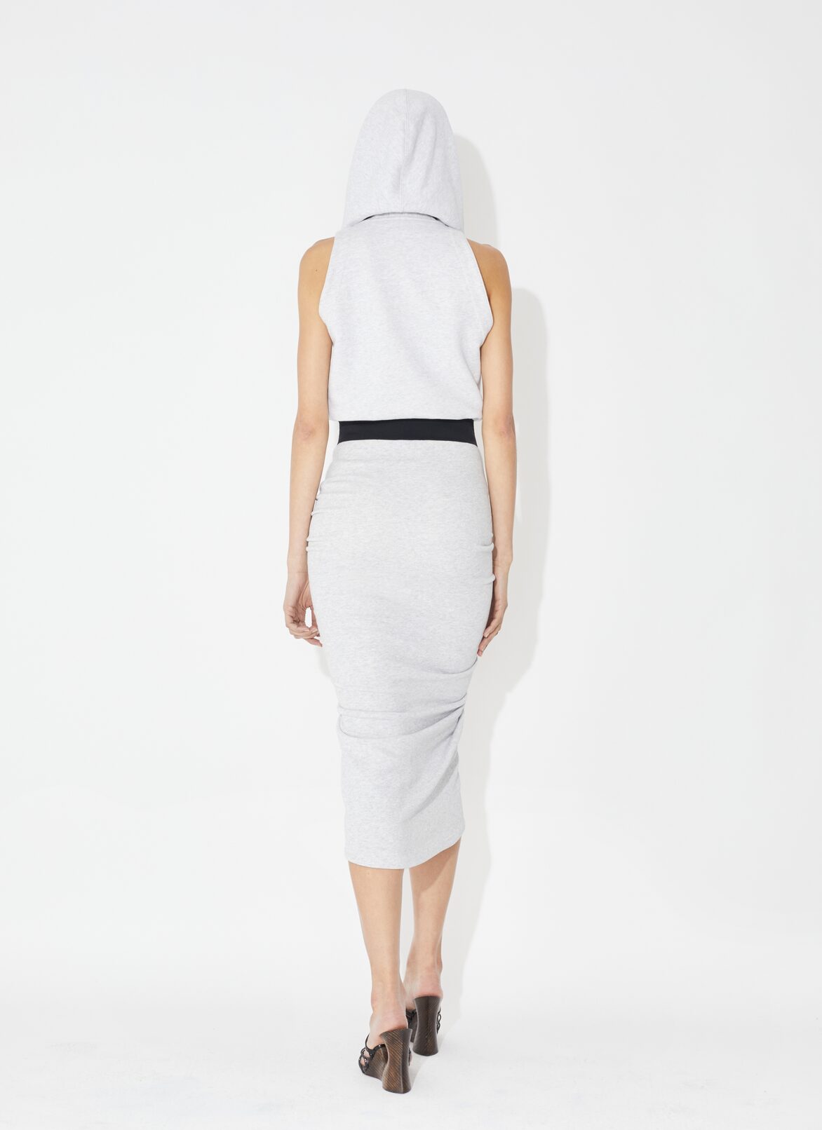 Draped fleece skirt ALAÏA GRAY DRAPED FLEECE SKIRT